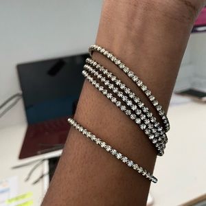 5 separated squared stone bracelet